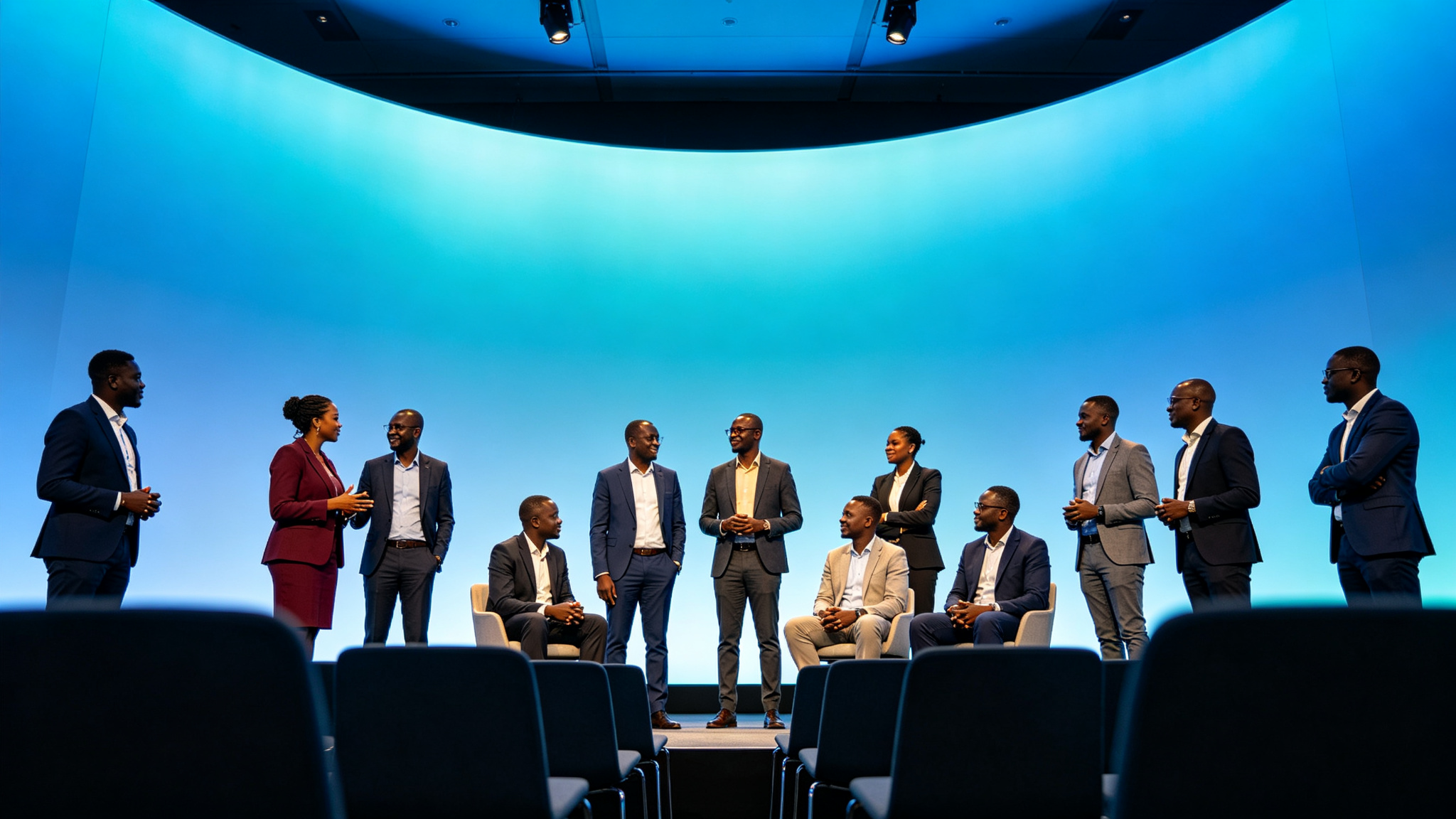Young African leaders gathered at a modern leadership summit